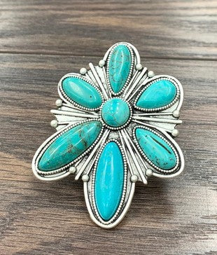 SEVEN WONDERS Giant Turquoise Flower Ring-Accessories-Malandra Boutique-Malandra Boutique, Women's Fashion Boutique Located in Las Vegas, NV