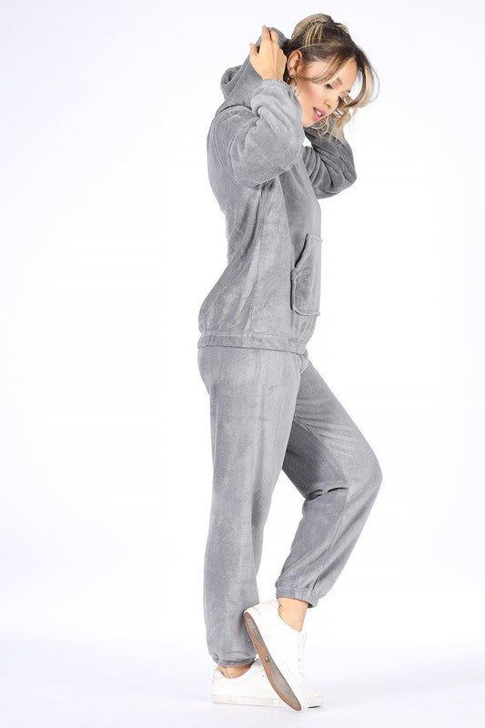 Fuzzy sweatpants womens hot sale