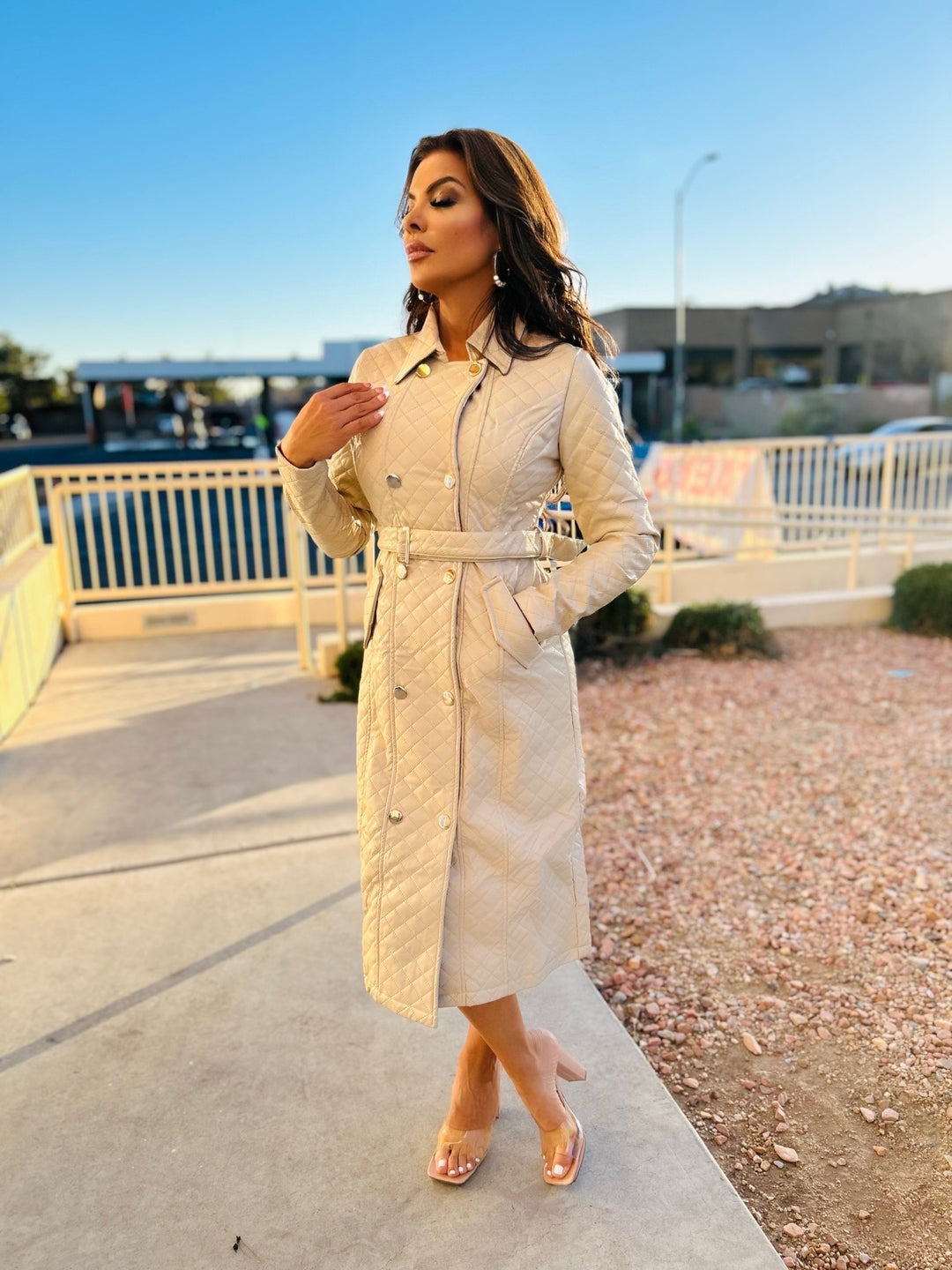 NO WORRIES Quilted Maxi Long Sleeve Coat-Coats & Jackets-Privy-Malandra Boutique, Women's Fashion Boutique Located in Las Vegas, NV