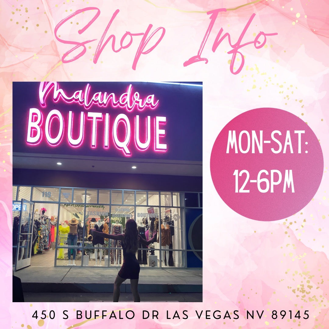 Shop Online or In Person with Malandra Boutique Mon-Sat 12-6PM.00 | Women's Fashion Boutique Located in Las Vegas, NV