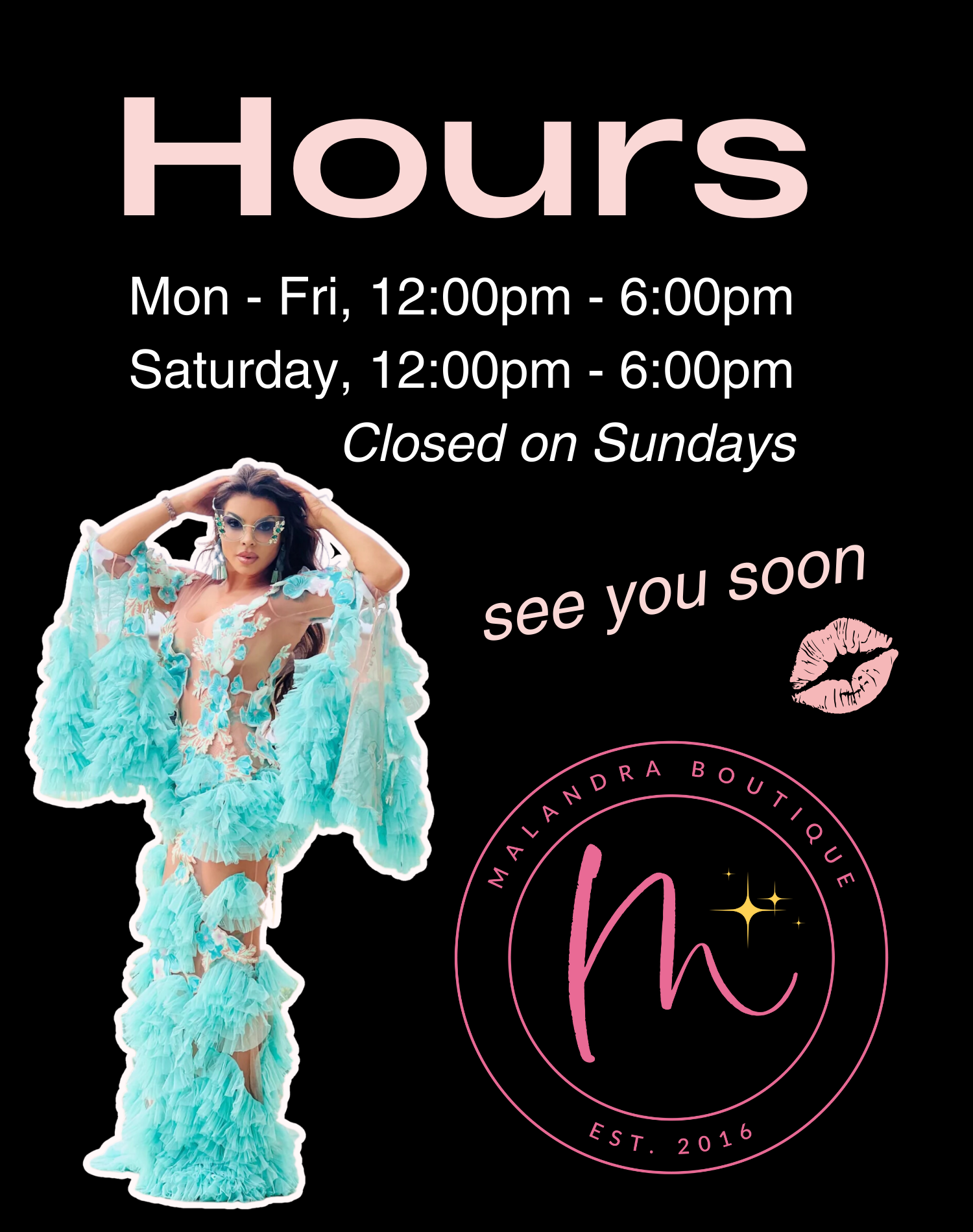 Shop at Malandra Boutique Mon-Fri 12pm-6pm and Sat. 12pm-6pm, Closed on Sundays | Women's Fashion Boutique Located in Las Vegas, NV