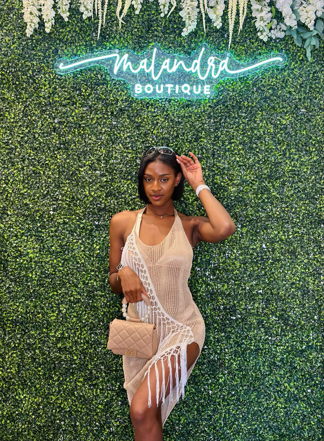 SUNROOF Crochet Fringe Beach Cover Up Dress Set-Dresses-Athina-Malandra Boutique, Women's Fashion Boutique Located in Las Vegas, NV