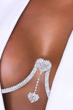 HEART TO HEART Rhinestone Chest Body-chain-Body chain-LA Jewerly Plaza-Malandra Boutique, Women's Fashion Boutique Located in Las Vegas, NV