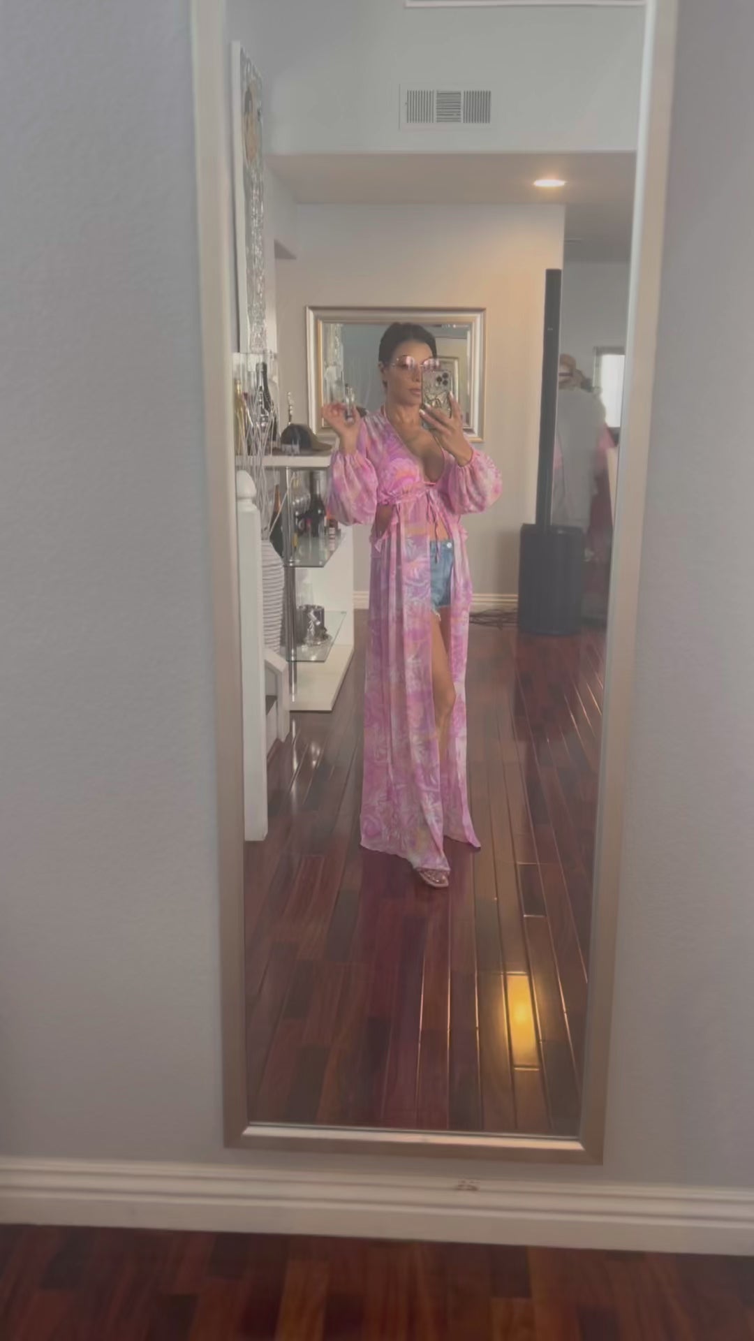 RAVISHING Floral Print Long Sleeve Maxi Kimono