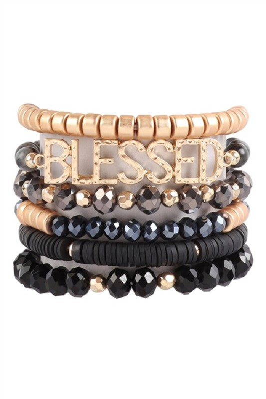 Black View. BLESSED CHARM Bracelet-Accessories-Malandra Boutique-Malandra Boutique, Women's Fashion Boutique Located in Las Vegas, NV