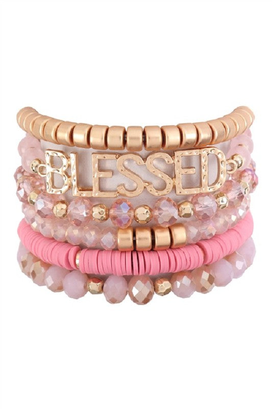 Pink View. BLESSED CHARM Bracelet-Accessories-Malandra Boutique-Malandra Boutique, Women's Fashion Boutique Located in Las Vegas, NV