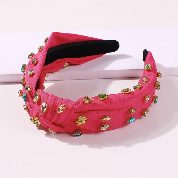 GENEVIEVE Rhinestone Studded Headband-Brooches & Lapel Pins-Medy Jewelry-Malandra Boutique, Women's Fashion Boutique Located in Las Vegas, NV