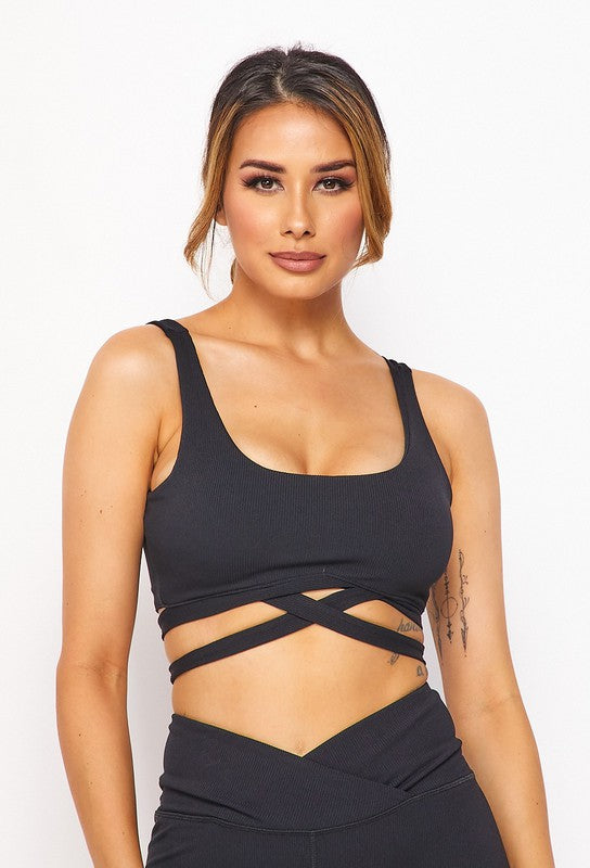 GET IT TOGETHER Sports Bra Wrap Tie Activewear Bra-Apparel & Accessories-Hera Collection-Malandra Boutique, Women's Fashion Boutique Located in Las Vegas, NV