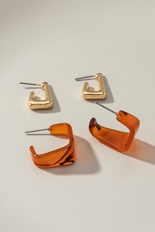 GOLDEN HOUR 2 Tone Earrings-Earrings-LA3accessories-Malandra Boutique, Women's Fashion Boutique Located in Las Vegas, NV