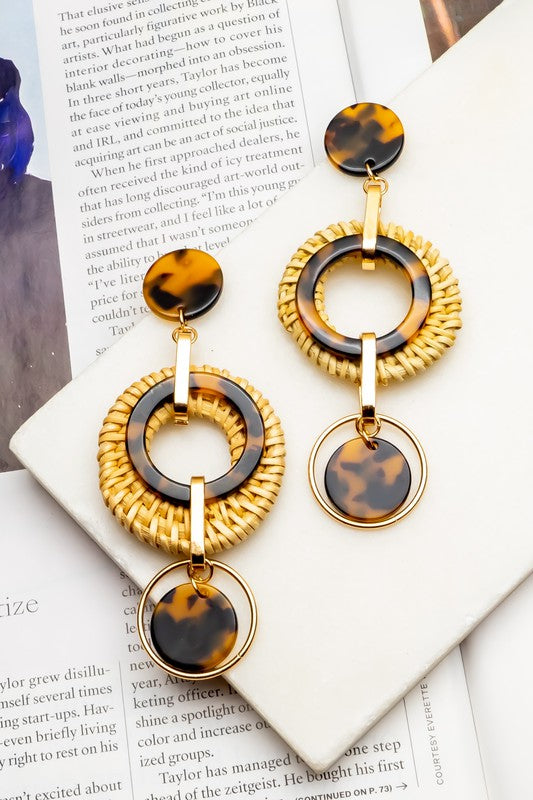 SWEETENER Tortoise & Gold Earrings-Earrings-LA3accessories-Malandra Boutique, Women's Fashion Boutique Located in Las Vegas, NV