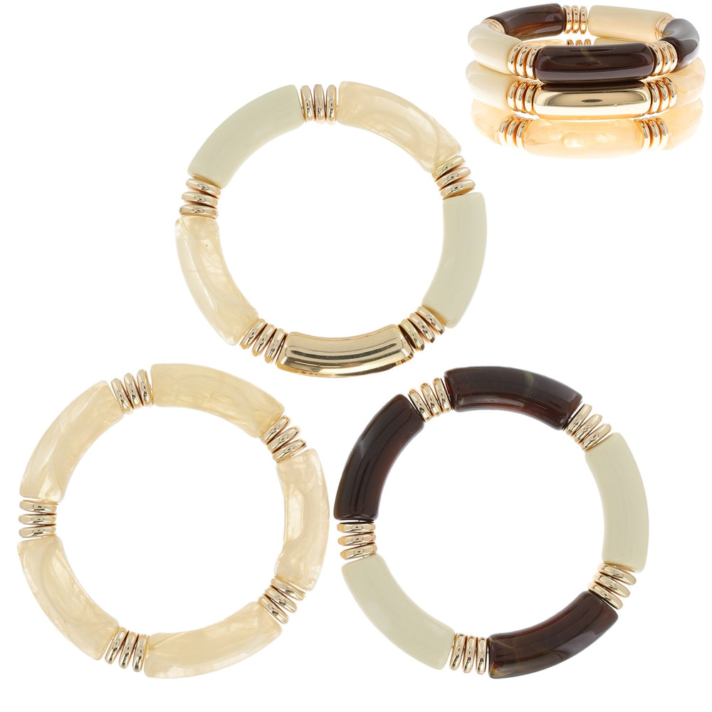 BAMBOO BABY 3 layered acrylic bamboo stretch bracelet-Apparel & Accessories-Something Special LA-Malandra Boutique, Women's Fashion Boutique Located in Las Vegas, NV