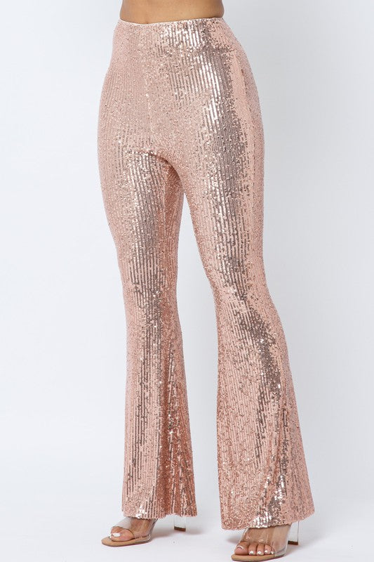 BORN FOR THIS Sequin High Waisted Flared Bell Bottoms-Bell Bottoms-Hera Collection-Malandra Boutique, Women's Fashion Boutique Located in Las Vegas, NV