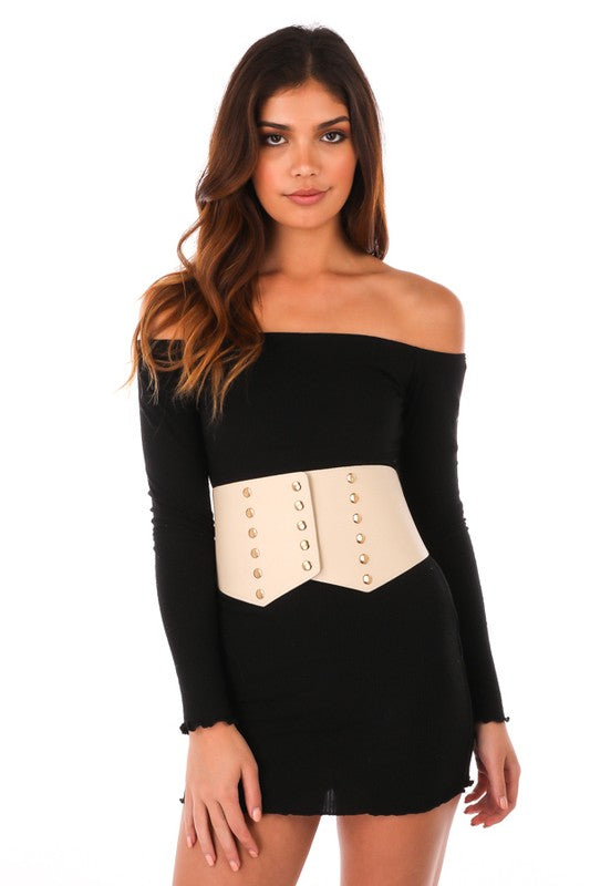 Ivory View on. THIS GIRL Corset Belts-Accessories-Malandra Boutique-Malandra Boutique, Women's Fashion Boutique Located in Las Vegas, NV
