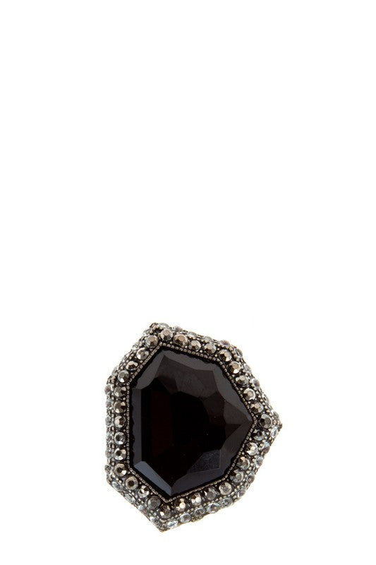 WILDHEART Faceted Large Crystal Rhinestone Stretch Ring-Accessories-Malandra Boutique-Malandra Boutique, Women's Fashion Boutique Located in Las Vegas, NV