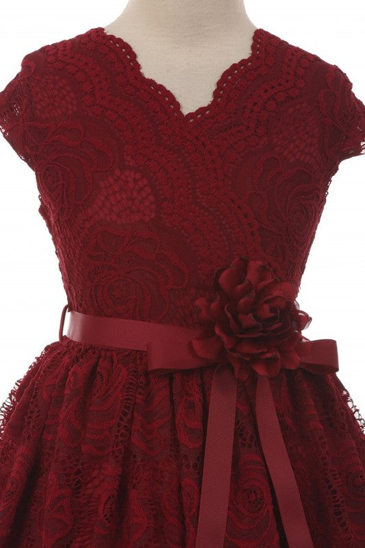 THIS CHRISTMAS Children's Lace Burgundy Dress-Baby Dress-Malandra Boutique-Malandra Boutique, Women's Fashion Boutique Located in Las Vegas, NV