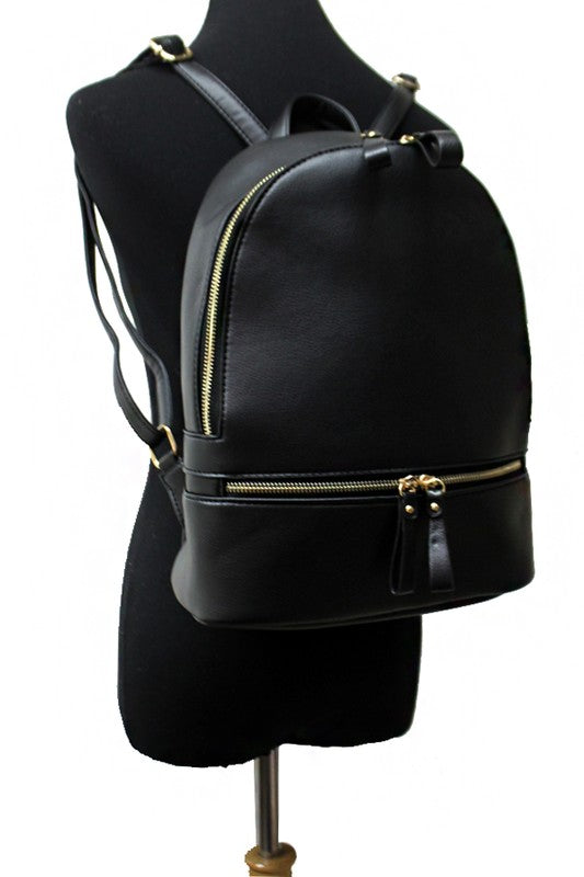 C’EST LA VIE Vegan Leather Zippered Backpack-Accessories-Malandra Boutique-Malandra Boutique, Women's Fashion Boutique Located in Las Vegas, NV