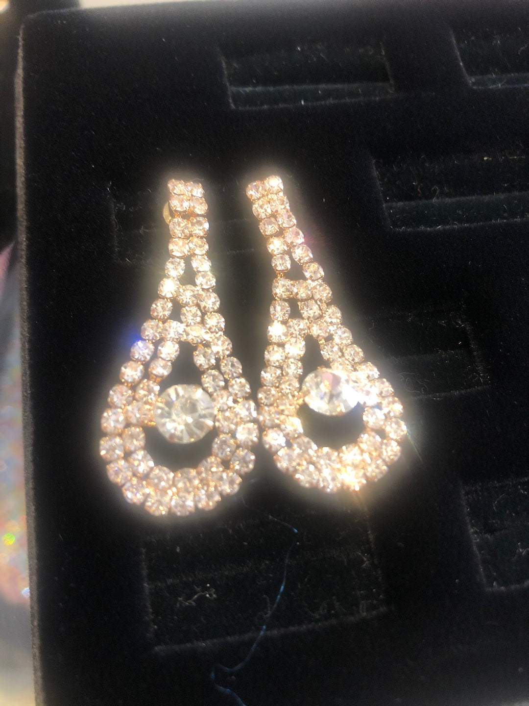 Rhinestone Teardrop Earrings-Accessories-Malandra Boutique-Malandra Boutique, Women's Fashion Boutique Located in Las Vegas, NV