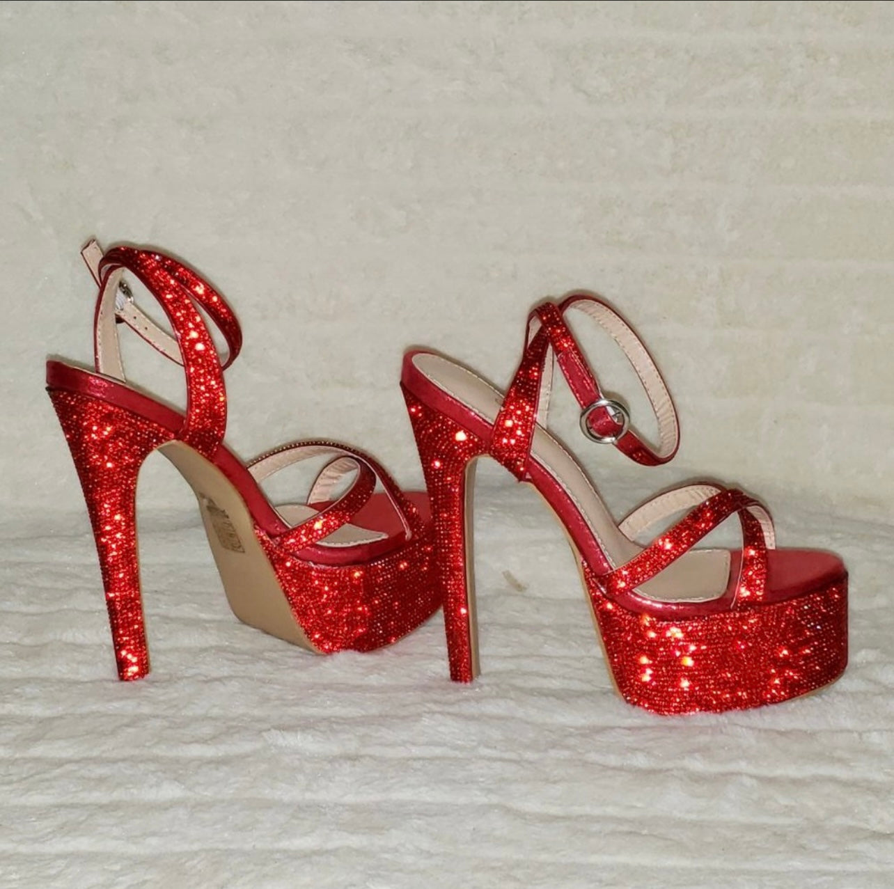 Rainbow glitter sale high heels