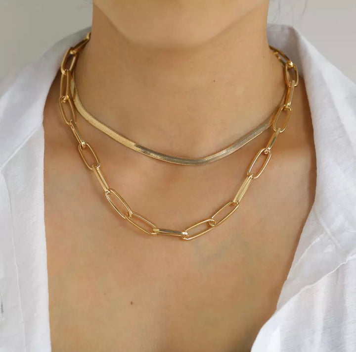 DON'T PLAY Gold Filled Linked Chain Necklace-Necklace-H and R Costume Jewelry-Malandra Boutique, Women's Fashion Boutique Located in Las Vegas, NV