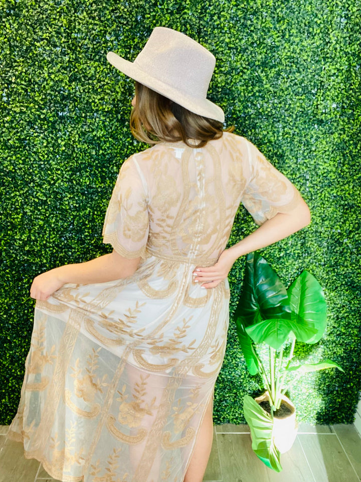 A KIND OF MAGIC Boho Chic Long Lace Dress-Funky 1-Malandra Boutique, Women's Fashion Boutique Located in Las Vegas, NV