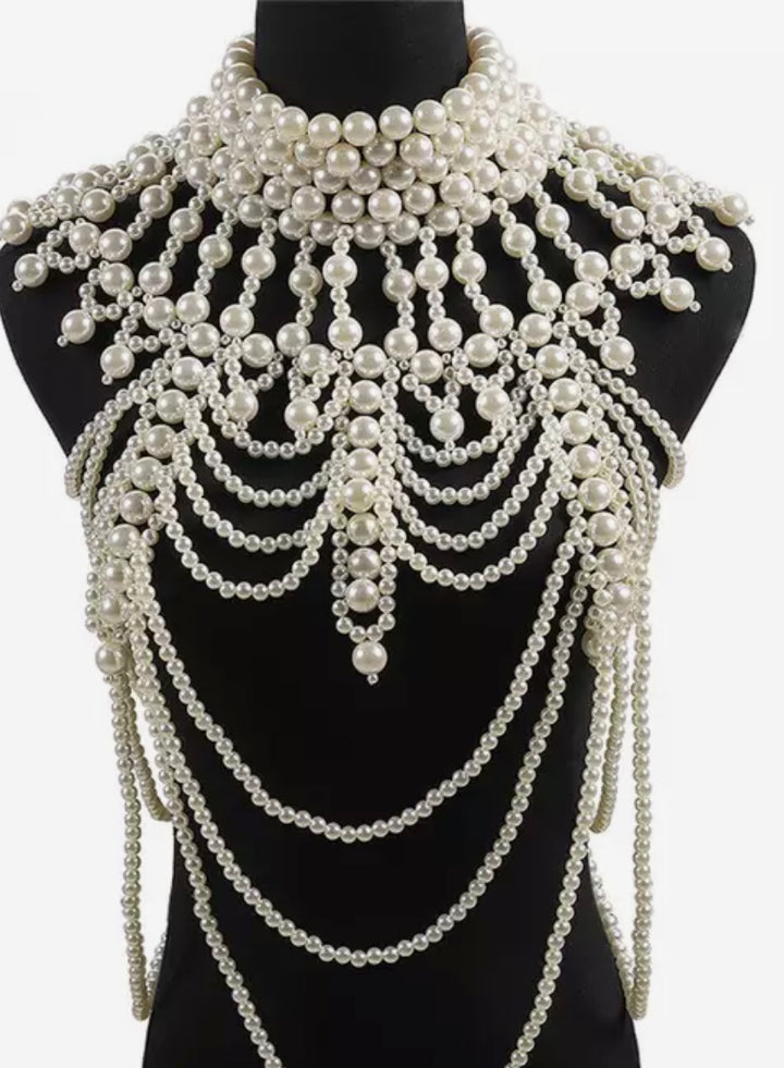 TO BE A PEARL Upper Body Pearl Body Chain-Body chain-Ali-Malandra Boutique, Women's Fashion Boutique Located in Las Vegas, NV