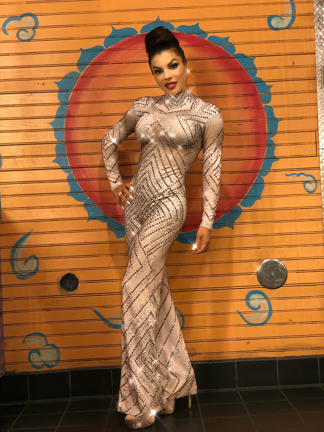 GIMME THAT Rhinestone Encrusted Vintage Vegas Full Jumpsuit-Jumpsuit-Ali-Malandra Boutique, Women's Fashion Boutique Located in Las Vegas, NV