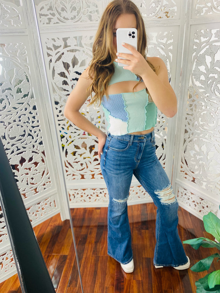 BETTER LIFE Distressed Denim Bell Bottom Jeans-Funky 1-Malandra Boutique, Women's Fashion Boutique Located in Las Vegas, NV