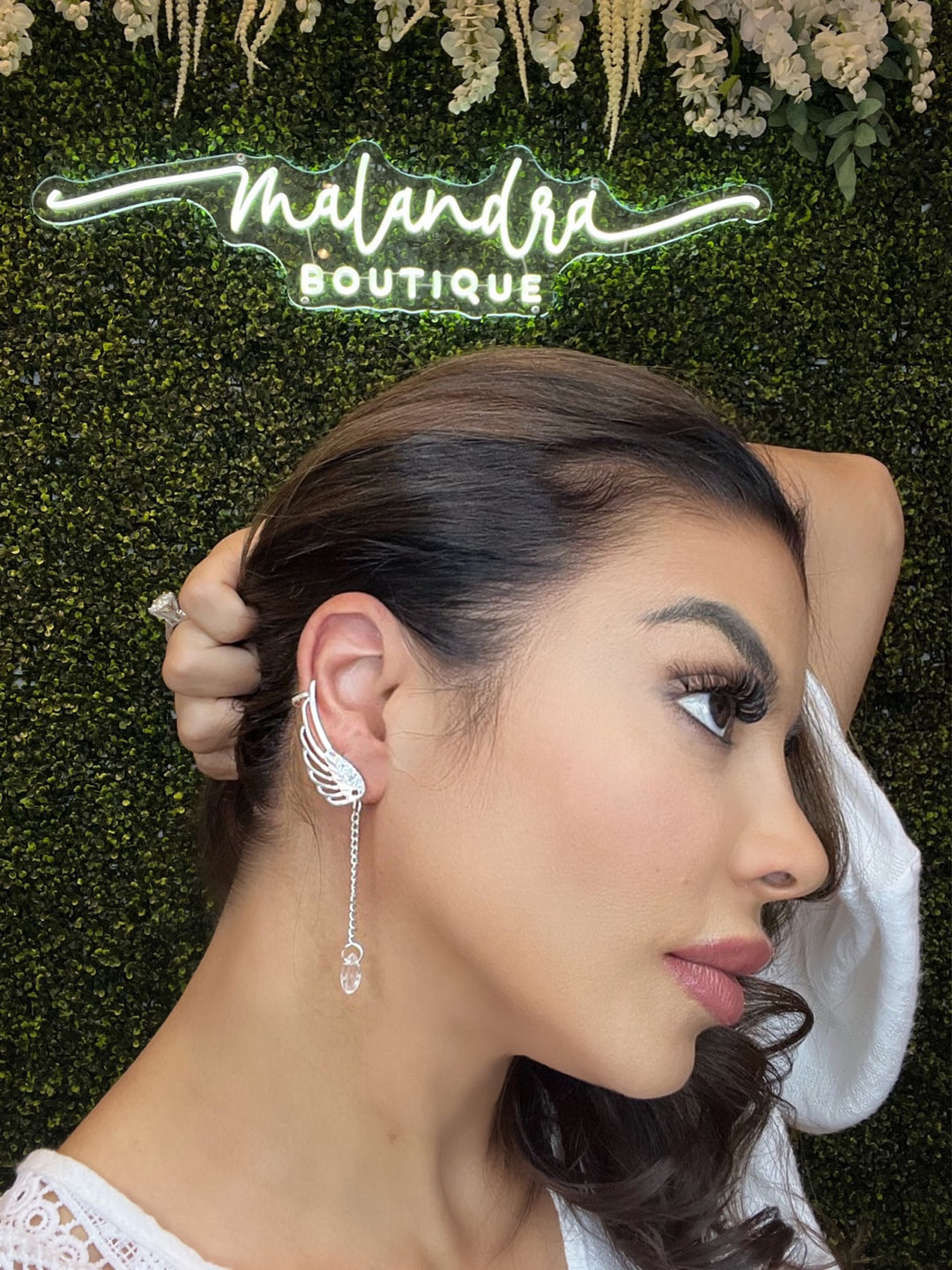 ÁNGEL Angel Wing Charm Drop Earring-Earrings-Ali-Malandra Boutique, Women's Fashion Boutique Located in Las Vegas, NV