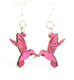 HUMMINGBIRD Pink Wooden Earrings-Apparel & Accessories-Green Tea Jewelry-Malandra Boutique, Women's Fashion Boutique Located in Las Vegas, NV