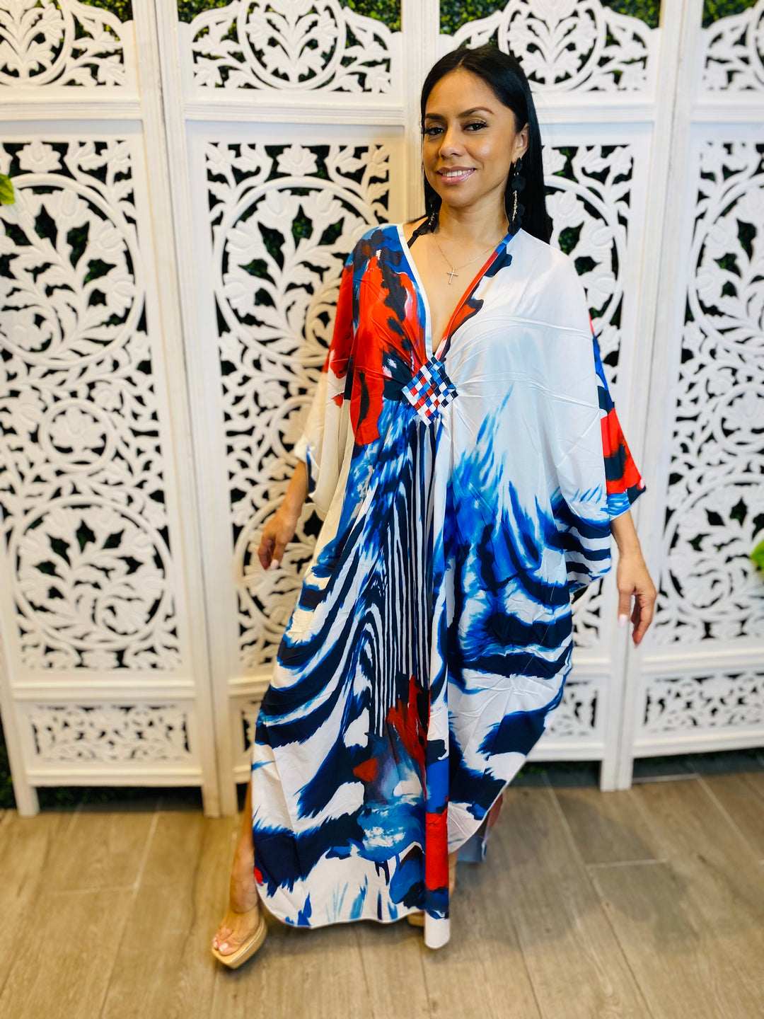 IN THE MIDDLE Multi Print Maxi Length Kimono-Kimono-Ali-Malandra Boutique, Women's Fashion Boutique Located in Las Vegas, NV