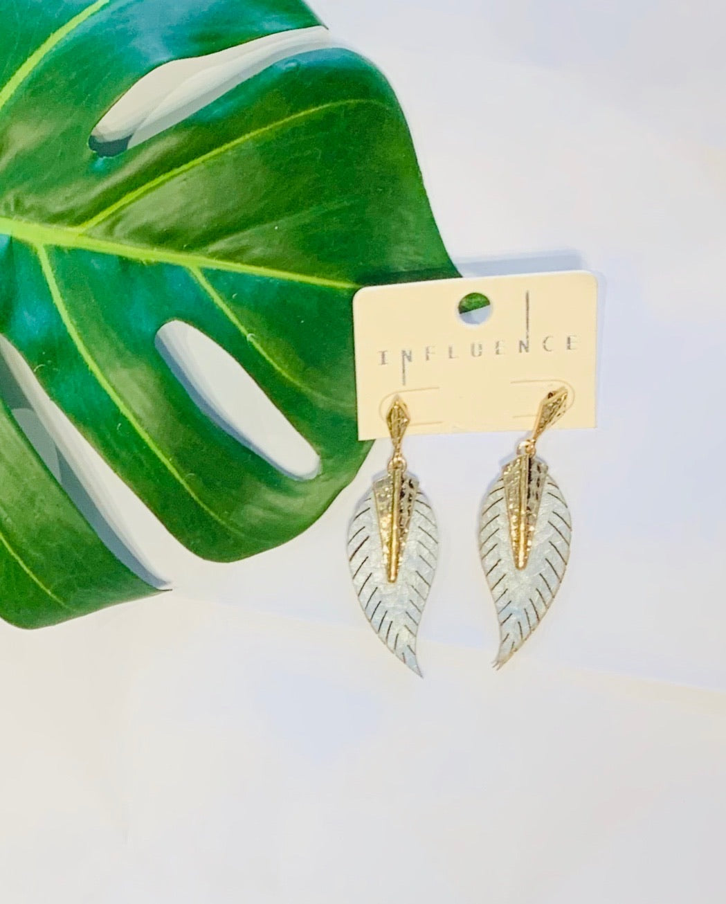 LEAVES Leather Leaf Drop Earring-Accessories-Malandra Boutique-Malandra Boutique, Women's Fashion Boutique Located in Las Vegas, NV