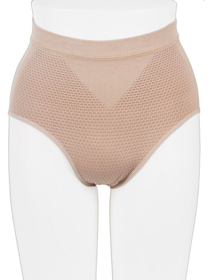 Beige Front View. BOOST Seamless High Waisted Shaping Under Wear-Shapewear-Anzell-Malandra Boutique, Women's Fashion Boutique Located in Las Vegas, NV