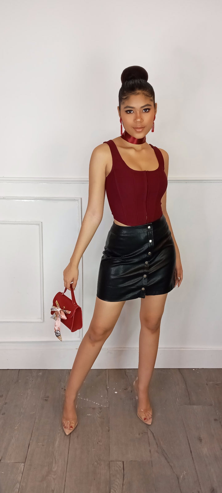 TRAITOR Front Button Leather Skirt-Skirt-Storyteller-Malandra Boutique, Women's Fashion Boutique Located in Las Vegas, NV