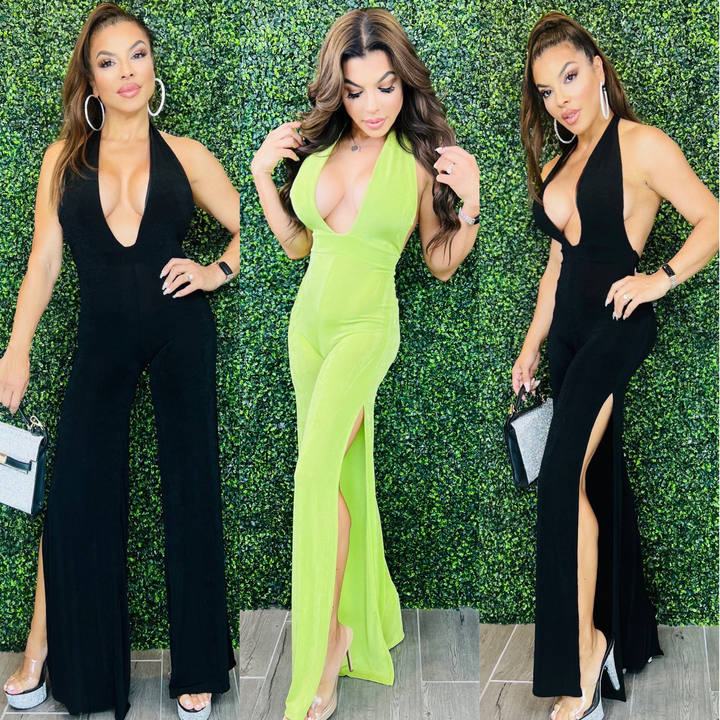 DAYS LIKE THIS Sleeveless Halter Bell Bottom Jumpsuit-Magia-Malandra Boutique, Women's Fashion Boutique Located in Las Vegas, NV