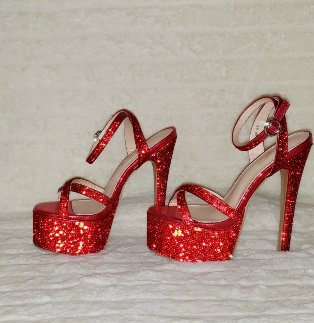 OVER THE RAINBOW Glitter Red Platform Heels-Mata-Malandra Boutique, Women's Fashion Boutique Located in Las Vegas, NV