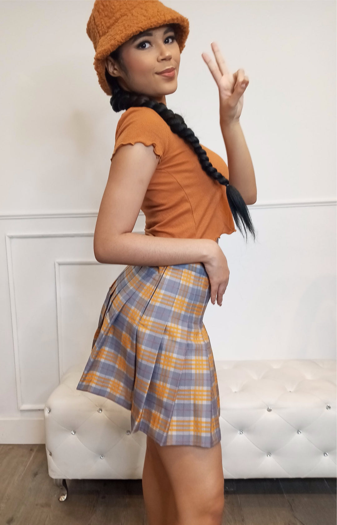 POSTER GIRL Plaid Mini Skirt-Mini skirt-Love Tree Fashion-Malandra Boutique, Women's Fashion Boutique Located in Las Vegas, NV