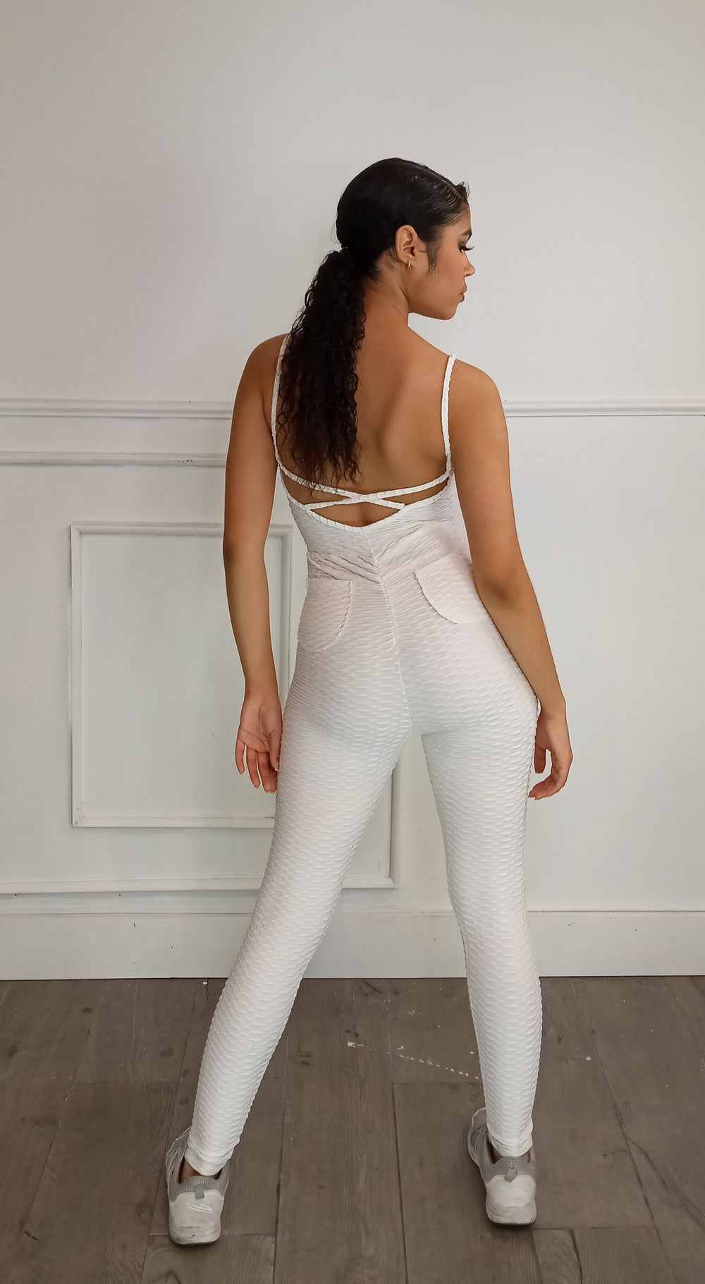 WHOLE LOTTA Anti Cellulite Bubble Material Gym Jumpsuit-Jumpsuit-Malandra Boutique-Malandra Boutique, Women's Fashion Boutique Located in Las Vegas, NV