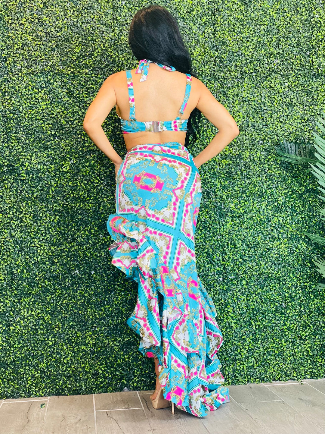 BONGO CHA CHA CHA Regal Print Cut Out Maxi Dress-Maxi dress-Rosevelvet-Malandra Boutique, Women's Fashion Boutique Located in Las Vegas, NV