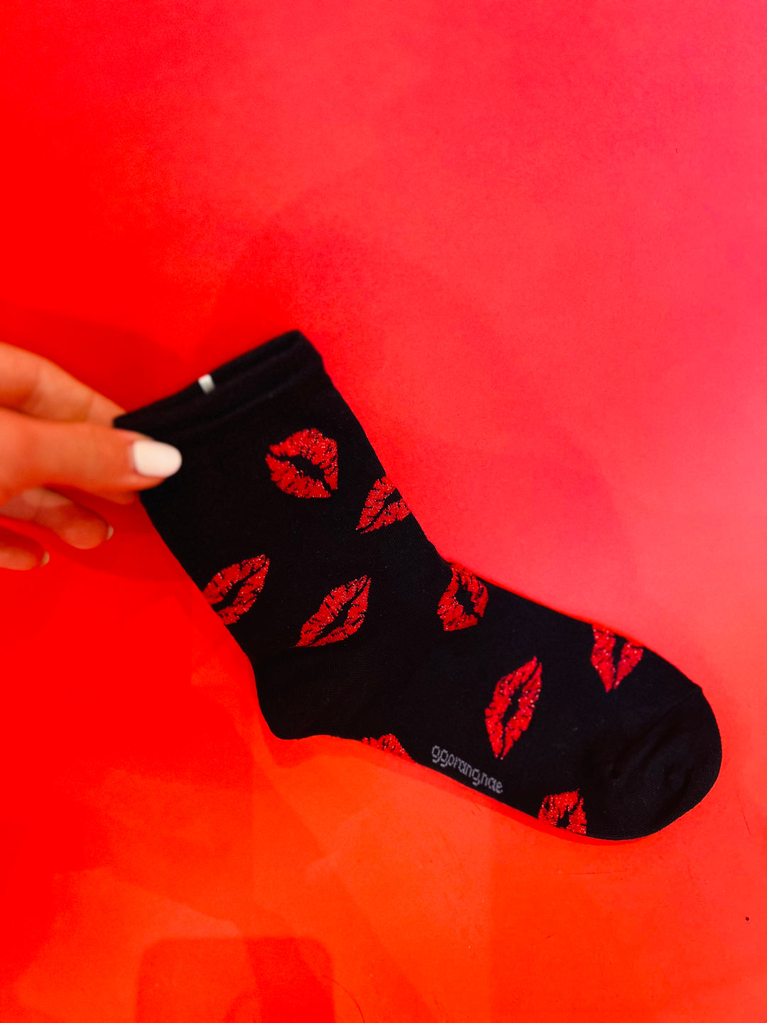 KISS ME NOW Graphic Ribbed Socks-Socks-Something Special LA-Malandra Boutique, Women's Fashion Boutique Located in Las Vegas, NV