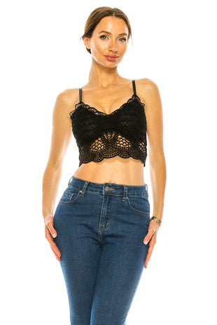 MOONLIGHT Lace Cami Spaghetti Strap Bralette-Crop Top-Color 5-Malandra Boutique, Women's Fashion Boutique Located in Las Vegas, NV