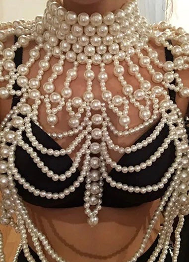TO BE A PEARL Upper Body Pearl Body Chain-Body chain-Ali-Malandra Boutique, Women's Fashion Boutique Located in Las Vegas, NV