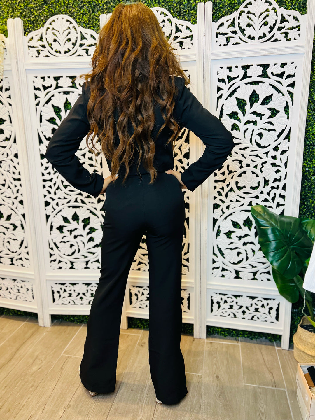 NONE OF YOUR BUSINESS Long Sleeve Suit Crop Top And Flared Pant Set-Outfit Sets-venti6-Malandra Boutique, Women's Fashion Boutique Located in Las Vegas, NV
