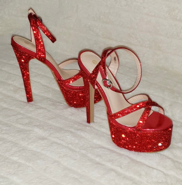 OVER THE RAINBOW Glitter Red Platform Heels-Mata-Malandra Boutique, Women's Fashion Boutique Located in Las Vegas, NV